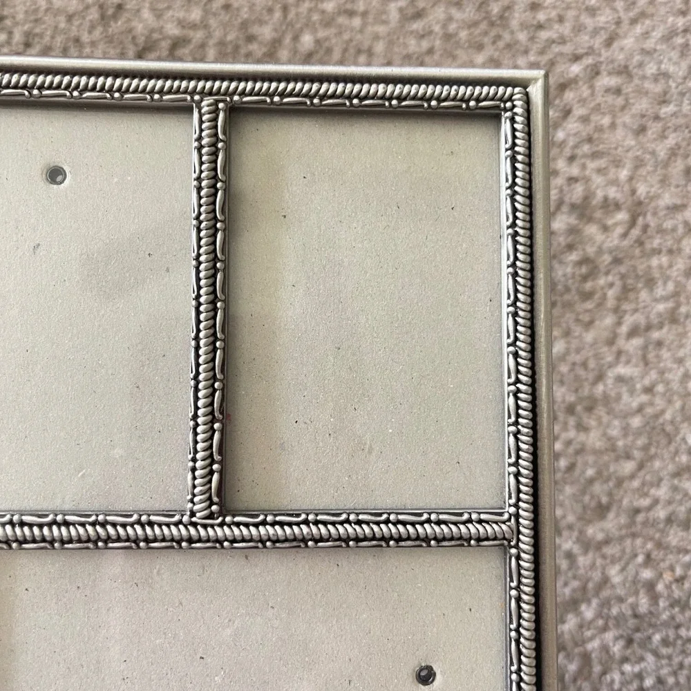 Vtg silver art nouveau Modern regency 8x10 Picture Frame‎ Ornate Etched filigree